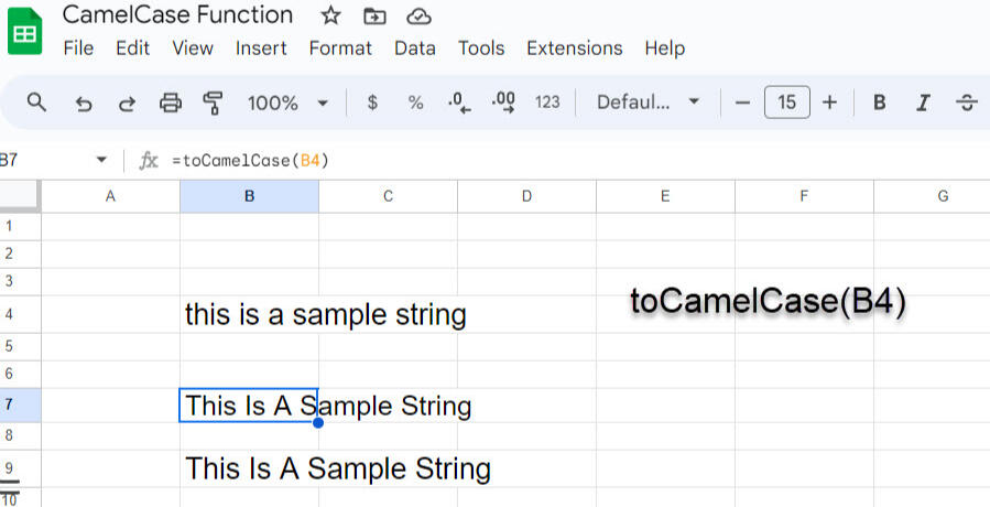 Spintax in action on a sheet